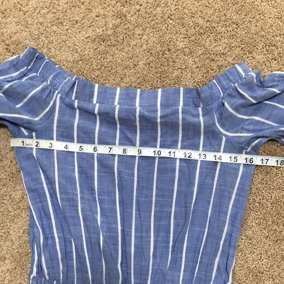 FOURTEENTH place size M off shoulder blue jumpsuit - Picture 7 of 8